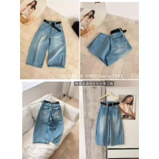 批发欧货7291<b class='q'>正品</b>2026春新韩版高腰宽松显瘦百搭阔腿牛仔七分弯刀裤女