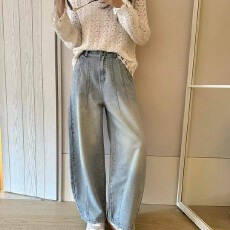 批发深圳<b class='q'>欧洲站</b>2026春季新款高腰阔腿<b class='q'>牛仔裤</b>女宽松显瘦直筒长裤