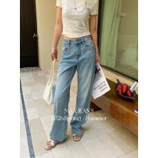 批发<b class='q'>欧洲站</b>2026年春夏复古高腰直筒<b class='q'>牛仔裤</b>女2026春季显瘦百搭拖地长裤