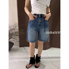 批发2026春夏新款美式复古毛边五分<b class='q'>裤</b>女高腰<b class='q'>显瘦</b>百搭休闲牛仔短<b class='q'>裤</b>热<b class='q'>裤</b>