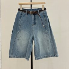 批发欧货2026春新款时尚高腰显瘦直筒<b class='q'>牛仔</b>裤女宽松百搭五分阔腿裤1563