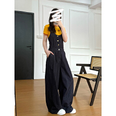 批发实拍~~牛仔裤女2026春夏季新款韩版时尚显瘦背带连体裤<b class='q'>套装</b>