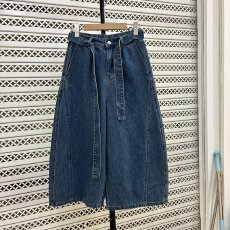 批发老钱风高腰系带牛仔阔腿裤<b class='q'>女</b>2026春季流行新款时尚气质显瘦八分裤