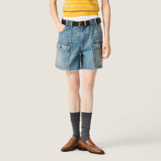 批发<b class='q'>春</b>夏新款小众做旧工装风牛仔短裤多口袋毛边休闲裤女