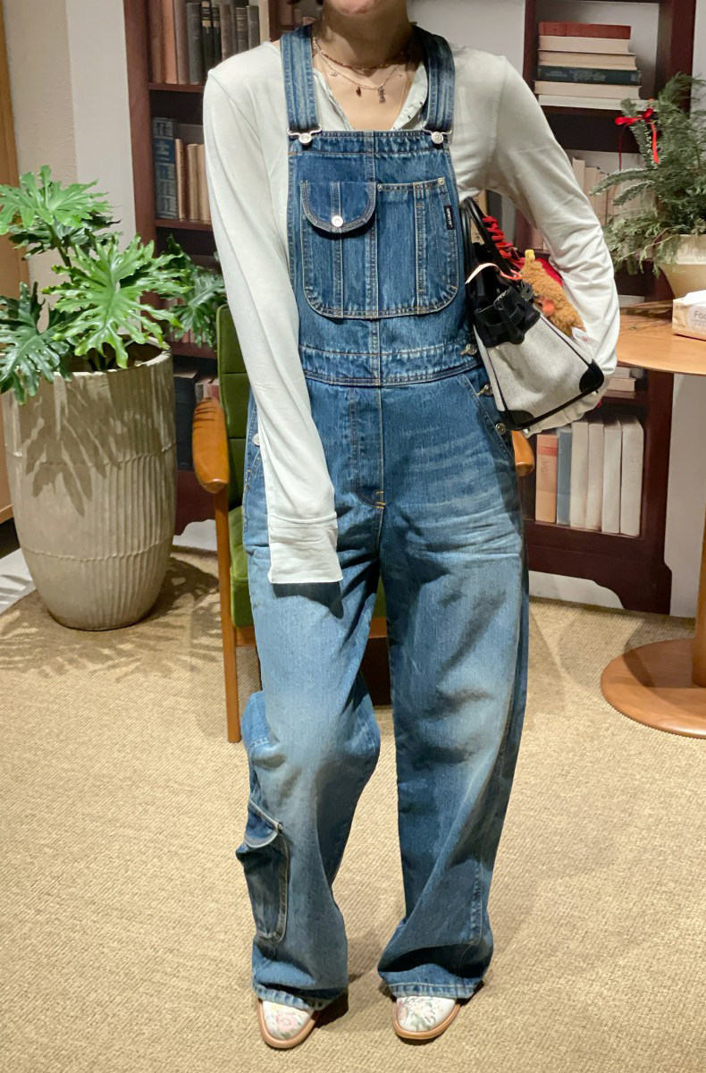 yy 26ps 워크웨어 주머니 데님 멜빵 바지