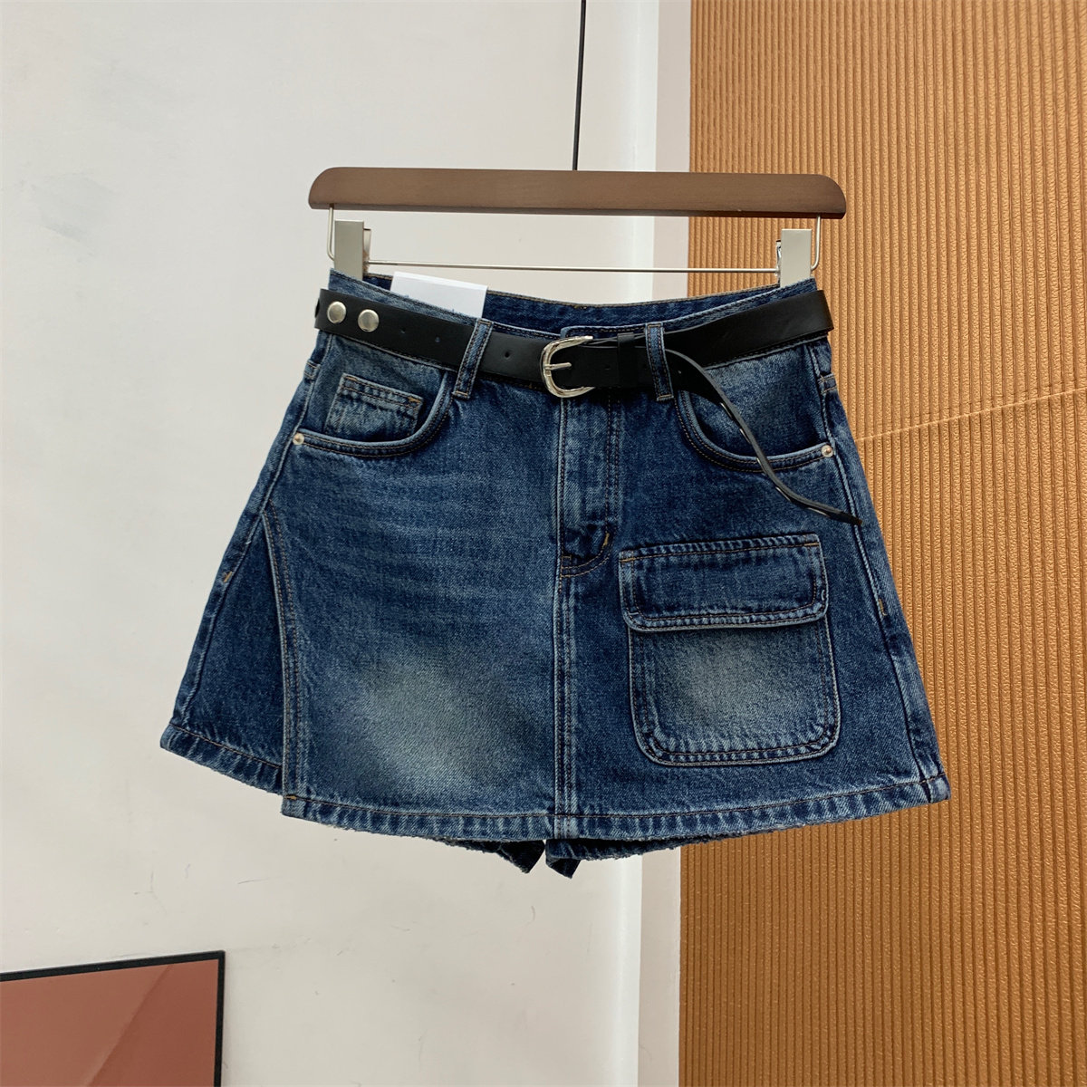 한 마디 데님 치마바지 여성 여름 새로운 jeans 천 어린이 qz815 하이웨이스트 패션 슬림해 보이는 3 점 넓은 다리가 짧다. 바지