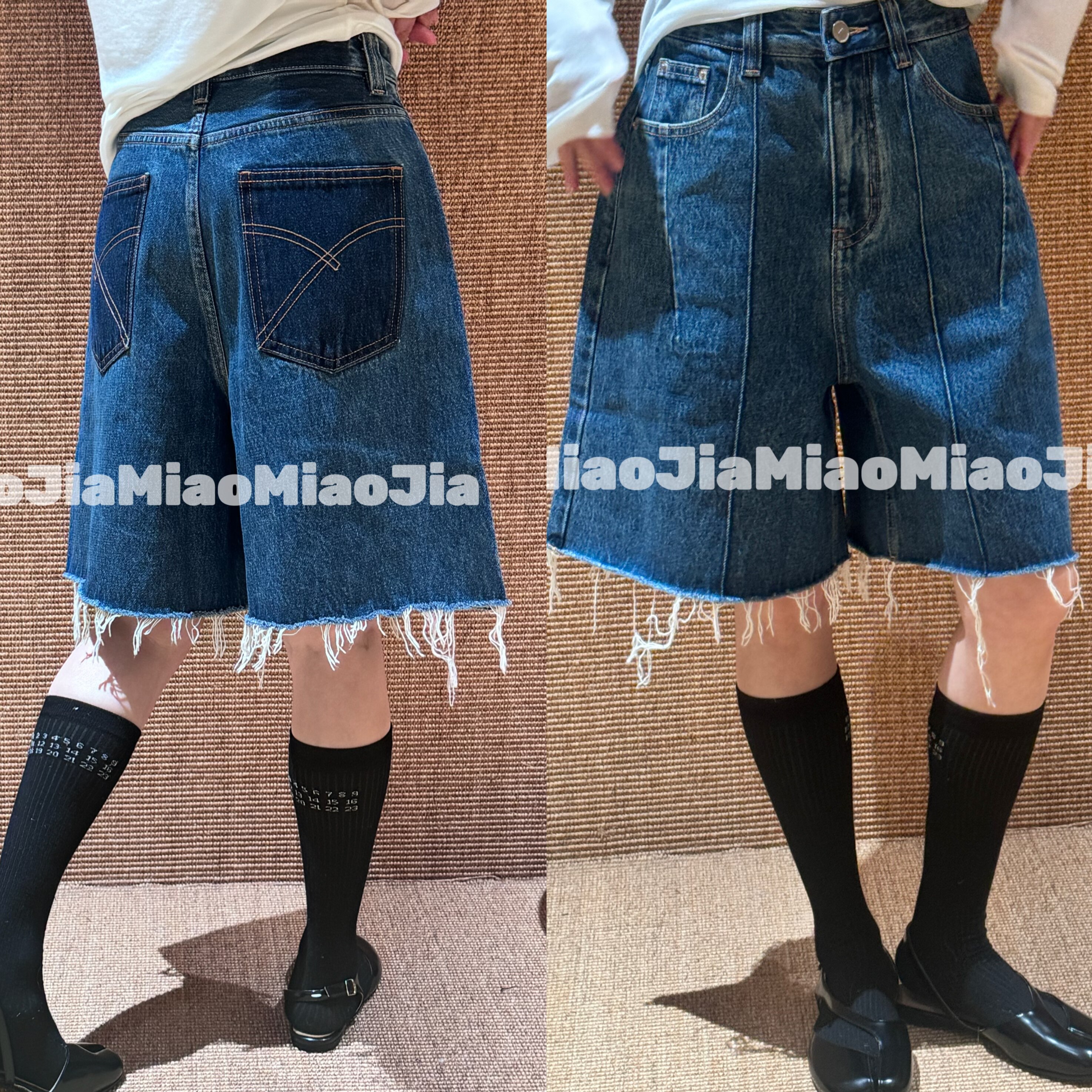 거친 가장자리 아메리칸 5 점 데님 3 차원 자르기 털 반드시 측면 슬림해 보이는 넓은 다리 바지