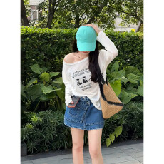 批发不规则假两件<b class='q'>牛仔</b>半身裙女2026夏季新款<b class='q'>高腰</b>显瘦A字包臀短裙