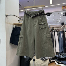 批发韩版高腰口袋工装牛仔<b class='q'>裤</b>女夏季新品<b class='q'>军</b>宽松百搭洋气休闲七分<b class='q'>裤</b>