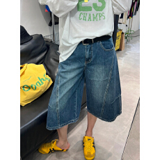 批发欧货复古高腰阔腿<b class='q'>牛仔裤</b>女2026夏季小个子宽松<b class='q'>时尚</b>百搭大筒七分裤
