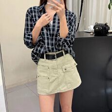 批发多口袋<b class='q'>牛仔</b>半身裙裤<b class='q'>女</b>2026新款夏季韩版时尚工装风字复古短裙<b class='q'>女</b>潮