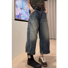 批发小个子蓝色牛仔裤女士2026年秋季新款爆款裤子时尚<b class='q'>九分</b>宽松直筒裤