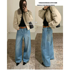 批发T.O.P加绒挺括牛仔裤女2026冬季新款百搭<b class='q'>高腰</b>显瘦微弯刀裤TOP9201