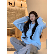 批发实拍卫衣男女<b class='q'>情侣装</b>春秋薄款2025设计感宽松印花外套连帽<b class='q'>韩版</b>上衣