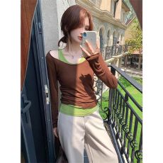 批发早秋韩系百搭针织衫上衣慵懒气质打底<b class='q'>修身</b><b class='q'>外套</b>挂脖背心两件套装女