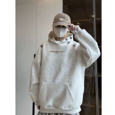 批发官图大码女装<b class='q'>卫衣</b>男秋冬加绒新款刺绣花中长宽松连帽韩版保暖上衣