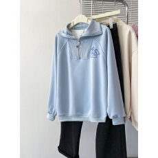 批发实拍华棉复合320克2025春秋薄款刺绣花拉链长袖上衣大码<b class='q'>女装</b>200斤