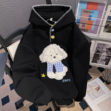 批发实拍<b class='q'>大码</b>女装200斤卫衣女秋季薄款新款潮刺绣花连帽宽松<b class='q'>韩版</b>上衣