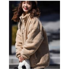 批发摇粒绒立领<b class='q'>外套</b>男潮牌冬季加绒加厚宽松羊羔绒毛棉服<b class='q'>休闲</b>保暖棉衣