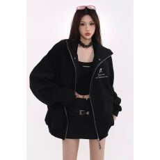 批发美式复古潮牌<b class='q'>街头</b>风开衫连帽重磅卫衣男女2025春秋季宽松休闲外套