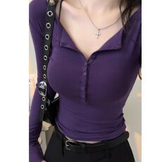 批发1*1随心裁美式辣妹修身<b class='q'>T</b><b class='q'>恤</b>女秋季chic单穿<b class='q'>v领</b>内搭打底衫长袖上衣