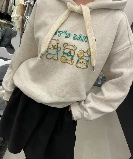 경관 그림 특별 가격 순수한 Mianhua 면 복합 진짜 슈퍼 털이 있는 후드티 가을 겨울 새로운 자수 루즈핏 후드 보온 맨위