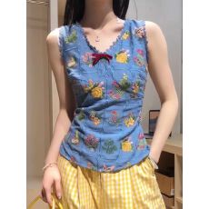 批发【<b class='q'>裤</b>子背心都有】小<b class='q'>碎花</b>无袖背心+黄色格子<b class='q'>裤</b>