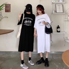 批发实拍【6535拉架棉】2026春夏新款<b class='q'>大码</b>胖MM<b class='q'>连衣裙</b>休闲短袖t恤<b class='q'>女</b>