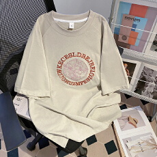 批发实拍32支双纱纯棉短袖<b class='q'>t</b><b class='q'>恤</b>女装夏新款刺绣花中长宽松圆领上衣