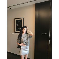 批发原版面料+拉后包 涂鸦印花短袖t恤女夏季宽松<b class='q'>中长款</b>慵懒风上衣