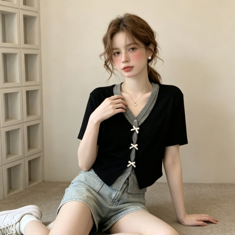 BY30362# 设计感假两件...