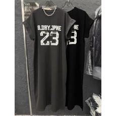 批发仿棉<b class='q'>牛奶</b><b class='q'>丝</b># 韩系开叉甜酷风印花T恤中长款过膝<b class='q'>连衣裙</b>飞飞袖