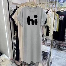 批发仿棉<b class='q'>牛奶</b><b class='q'>丝</b># 夏装休闲T恤设计感中长款过膝<b class='q'>连衣裙</b>飞飞袖