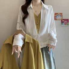 批发大码女装2026秋季微胖<b class='q'>假两件</b><b class='q'>衬衫</b>韩系慵懒风上衣女长袖显瘦