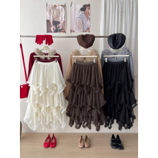 批发<b class='q'>白色</b>蕾丝半身裙新款a字纱裙甜美公主蓬蓬蛋糕<b class='q'>长裙</b>