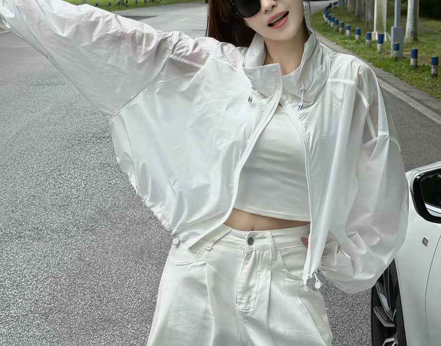 스탠드 칼라 얇은 스타일 긴팔 자외선 차단 외투 2026 여름 새로운 패션 캐주얼 루즈핏 맨위