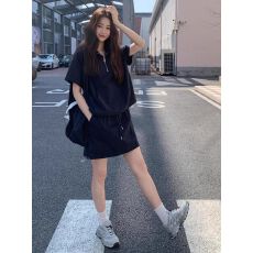 批发韩版高级感休闲<b class='q'>运动服</b>套装女夏季学生时尚减龄<b class='q'>短袖</b>短裙跑步两件套