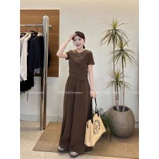 批发韩版休闲运动套装女2025<b class='q'>夏</b>季新款短款T恤短袖上衣高腰直筒阔腿裤