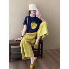 批发韩系运动套装女<b class='q'>夏</b>季宽松时尚穿搭一整套短袖阔腿裤休闲两件套