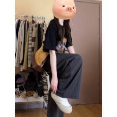 批发运动套装<b class='q'>女</b>夏季新款休闲短袖T恤<b class='q'>西装</b>长裤老钱风慵懒宽松两件套