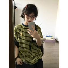 批发日系复古<b class='q'>条纹</b>短袖T恤阔腿裤<b class='q'>套装</b>女夏季宽松慵懒风休闲运动两件套