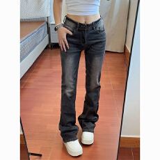 批发设计感通勤休闲<b class='q'>韩版</b>窄版直筒牛仔<b class='q'>裤</b>女春秋新款显瘦时尚直筒牛仔<b class='q'>裤</b>