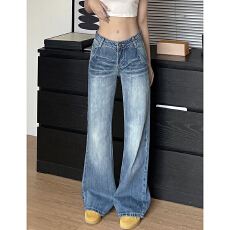 复古个性设计感喇叭牛仔裤女春秋季新款美式显瘦辣妹微喇牛仔裤潮