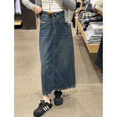 批发<b class='q'>街头</b>个性a字包臀牛仔半身裙女春夏新款高腰中长款牛a字牛仔半身裙