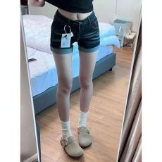 批发学院风ins风直筒<b class='q'>短裤</b>热裤牛仔裤女春夏季新款显瘦设计感卷边<b class='q'>短裤</b>