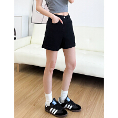 批发简约百搭卷边直筒牛仔短裤女<b class='q'>春</b>夏季新款薄款辣妹显瘦a字牛仔热裤