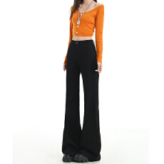 批发<b class='q'>韩版</b>时尚微喇<b class='q'>牛仔裤</b>女春秋季新款高腰显瘦弹力拖地微喇叭<b class='q'>牛仔裤</b>子