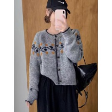 批发秋装女士韩版独特超好看毛衣针织开衫女<b class='q'>外套</b>2025新款短款上衣春秋