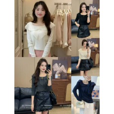 批发蝴蝶结翻领长袖<b class='q'>毛衣</b>针织衫秋装女款2025<b class='q'>新款</b>巨好看的早秋穿搭上衣