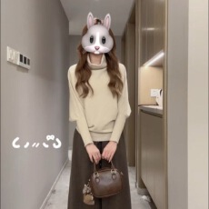 批发原版韩系慵懒风软糯高领蝙蝠袖针织衫女25秋冬新款别致套头毛衣潮